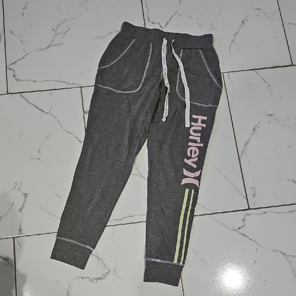 EUC Hurley Womens Charcoal Joggers with Pastel Accents